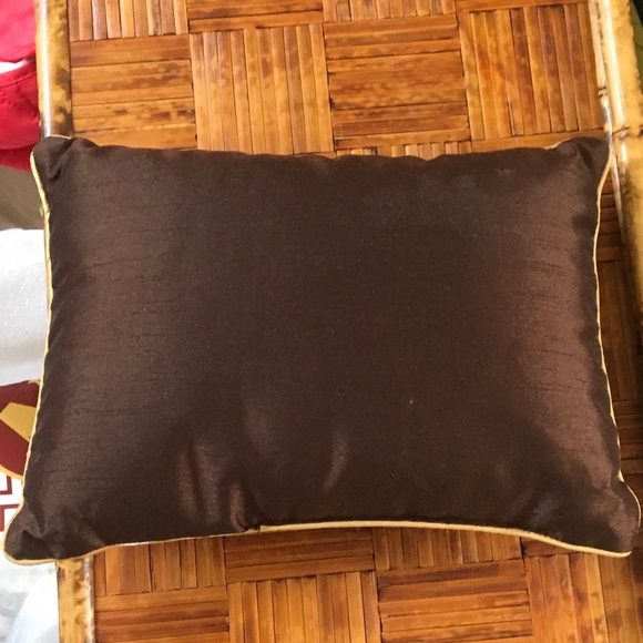 Decorative Brown Satin Pillow 12” x 8.5” - Picture 3 of 7